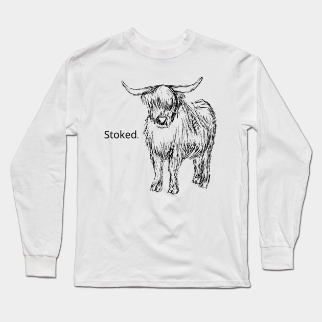 Stoked Cow Light Background Long Sleeve T-Shirt by StokedCow